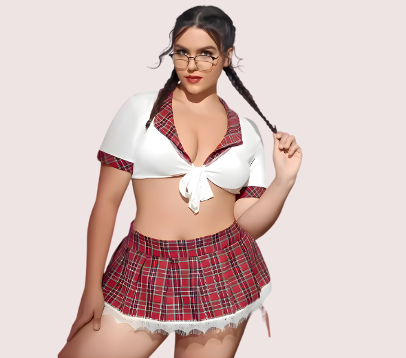 Dropship French Daina Schoolgirl Sweetheart Roleplay Costume with Luxury Panty Gift