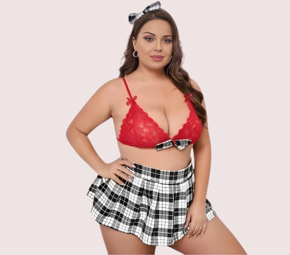 Dropship French Daina Sexy Schoolgirl Roleplay Costume with Luxury Panty Gift