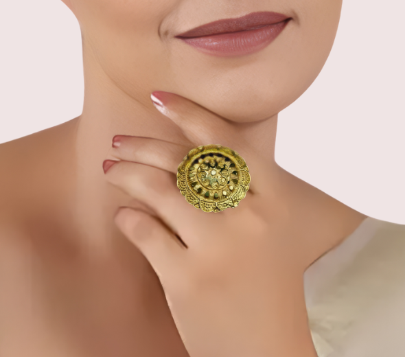 Dropship Ornate Gold-Plated Heritage Ring