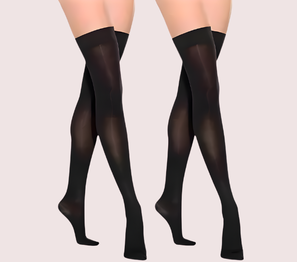 Dropship UltraSoft Sheer Black Thigh-High Stockings – Pack of 2