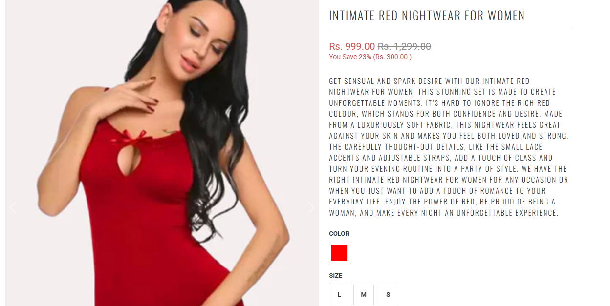 Intimate red nightwear for women by Barely Yours premium lingerie collection