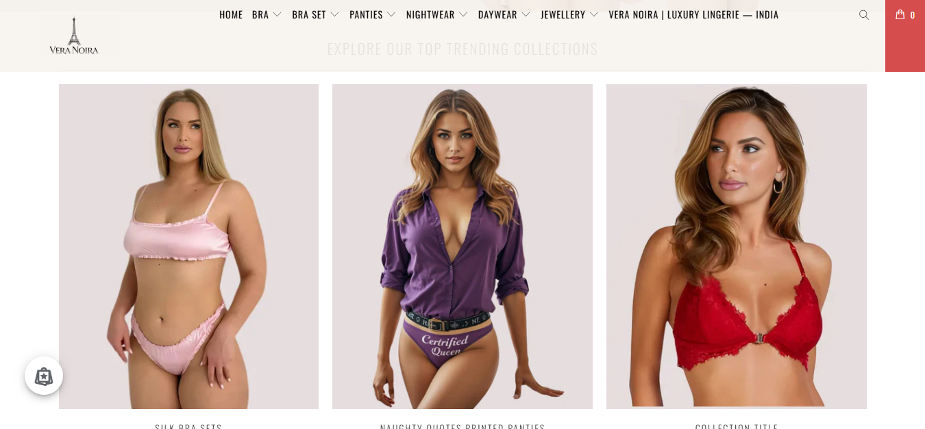 Veranoira luxury lingerie collection showcasing premium women’s bra sets and fashion styles