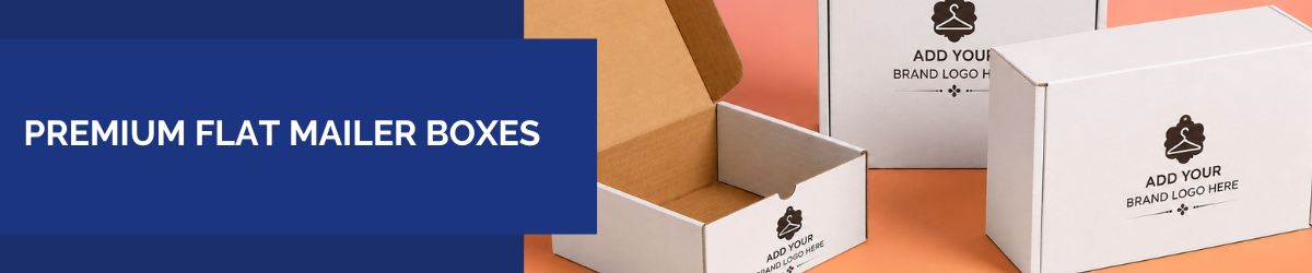 Custom branded white corrugated mailer boxes with add your brand logo mockup for white label dropshipping packaging and premium eCommerce shipping.