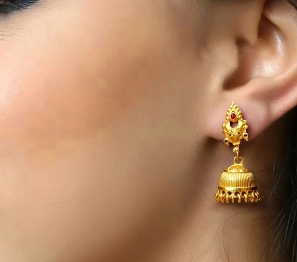 Royal Heritage Ruby Jhumka Earrings