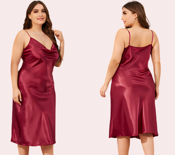 Classic Plus Size Luxury Silky Satin Nightwear