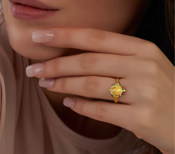 Classic Gold-Plated Engraved Ring