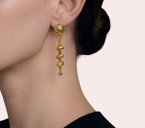 Heritage Charm Gold-Plated Drop Earrings