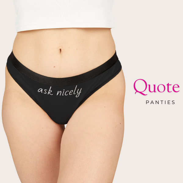 Quote printed panties for dropshipping