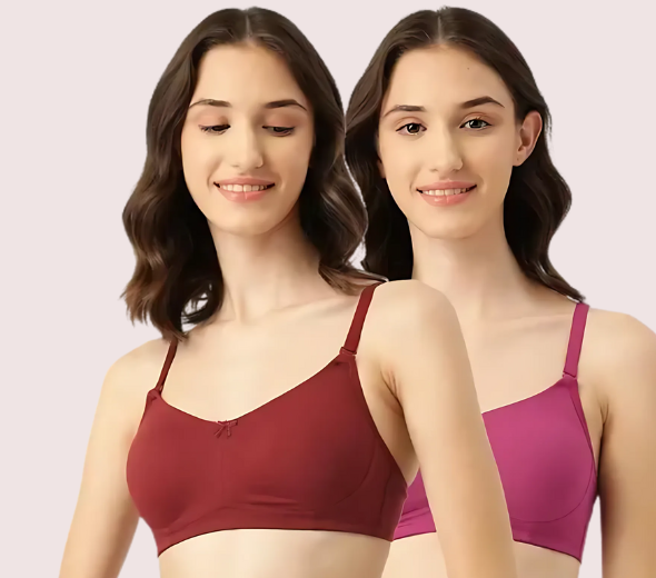 Dropship Breathable Cotton Non-Padded Bra – Women’s 2-Pack