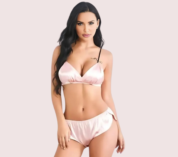 Dropship Dropship Fashionable Pure Silk Bra Set for Women