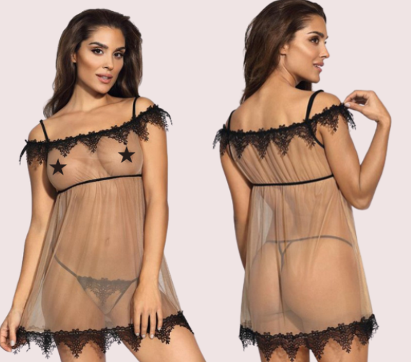 Dropship Flirty very sexy see through babydoll nightwear