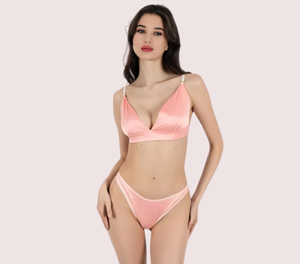 Dropship Lightweight Pure Silk Bra Set for Comfort