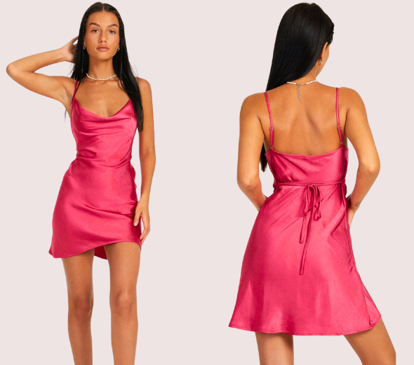 Dropship Sensual Satin Elegance Partywear Dress