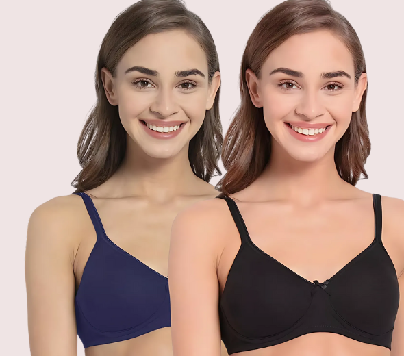 Dropship Ultra-Soft Cotton Non-Wired Bra for Women – Set of 2