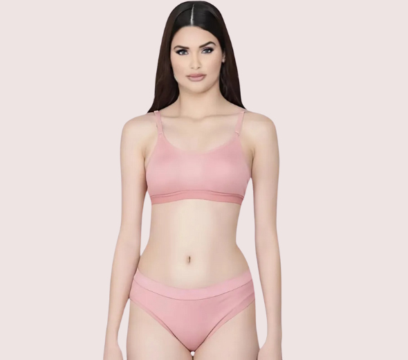 Dropship Wire-Free Women's Cotton Sports Bra Panty Set pk-2