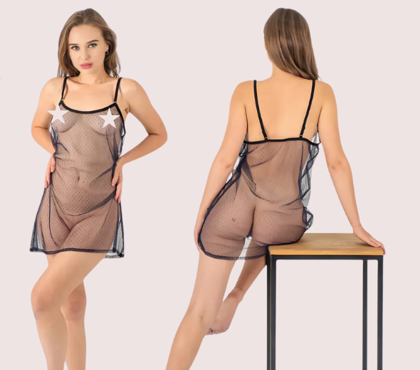 Sheer See-Through Babydoll Night Dress