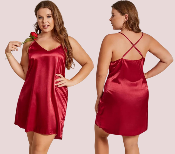 Dropship Criss Cross Back Elegant Nightdress in 4XL & 5XL Size
