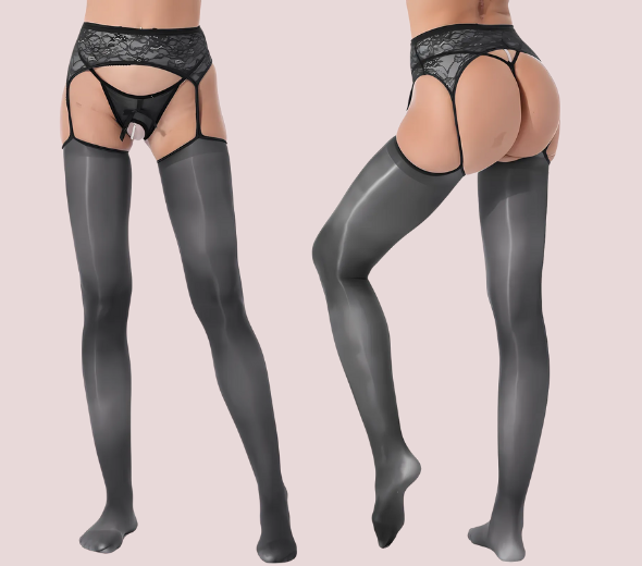 Dropship Crotchless G-Strings with Garter Belt for Women