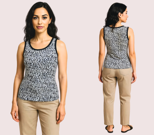 Dropship Monochrome Leopard Print Tank Top