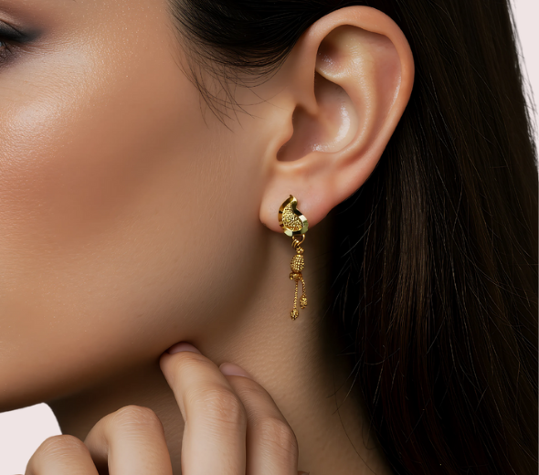 Dropship Peacock Grace Dangler Earrings