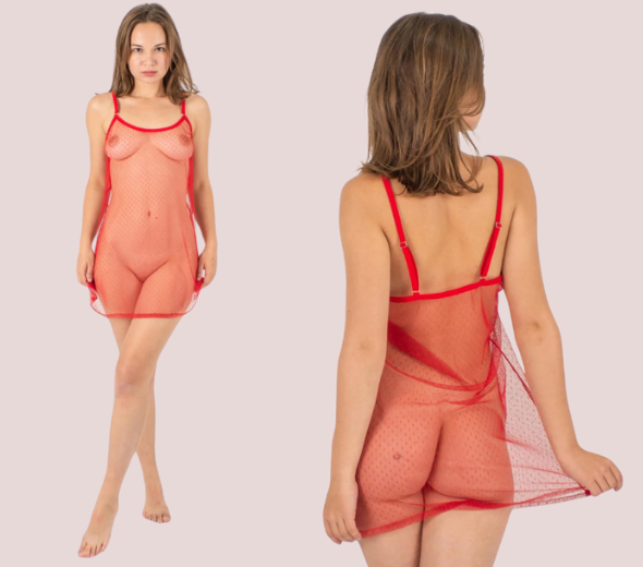 Dropship Plus Size Sheer See-Through Babydoll Night Dress