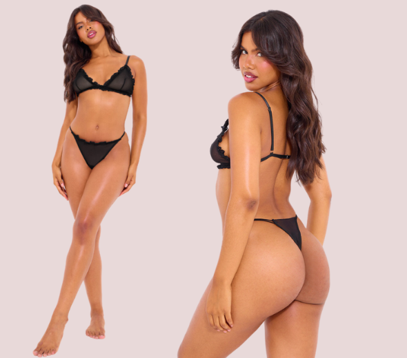 Dropship Shree Sexy Transparent Bra Panty Set