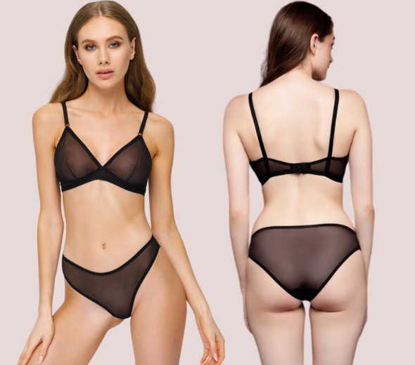 Dropship Transparent Bra Panty Set for Women