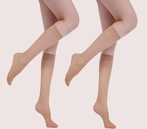 Dropship Voilai knee high sheer nude color stocking