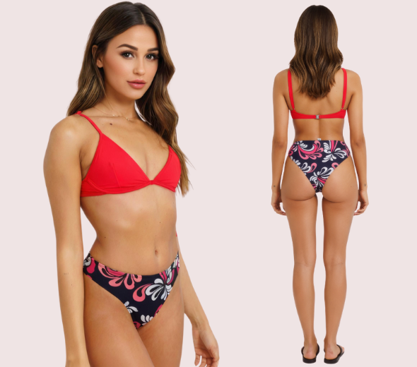 Dropship Floral Print High-Cut Bikini Bottom (Top Not Included)